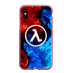 Чехол iPhone XS Max матовый HALF-LIFE, цвет: 3D-малиновый