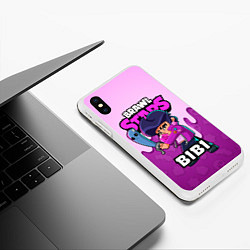 Чехол iPhone XS Max матовый BRAWL STARS BIBI, цвет: 3D-белый — фото 2