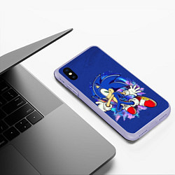 Чехол iPhone XS Max матовый Sonic, цвет: 3D-светло-сиреневый — фото 2