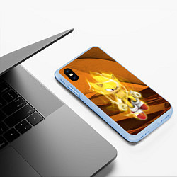 Чехол iPhone XS Max матовый Sonic, цвет: 3D-голубой — фото 2