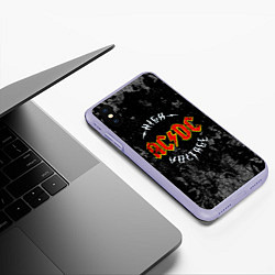 Чехол iPhone XS Max матовый ACDC, цвет: 3D-светло-сиреневый — фото 2