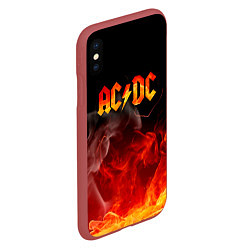 Чехол iPhone XS Max матовый ACDC, цвет: 3D-красный — фото 2