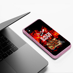 Чехол iPhone XS Max матовый Шашлык, цвет: 3D-розовый — фото 2