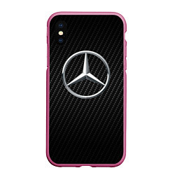 Чехол iPhone XS Max матовый MERCEDES, цвет: 3D-малиновый