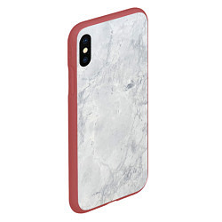 Чехол iPhone XS Max матовый Мрамор, цвет: 3D-красный — фото 2