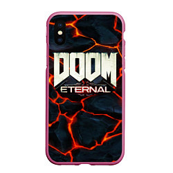 Чехол iPhone XS Max матовый DOOM: ETERNAL, цвет: 3D-малиновый