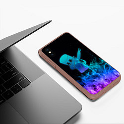 Чехол iPhone XS Max матовый Marshmello Fortnite, цвет: 3D-коричневый — фото 2