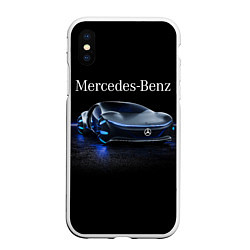 Чехол iPhone XS Max матовый MERCEDES, цвет: 3D-белый