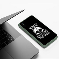 Чехол iPhone XS Max матовый Stop The Virus, цвет: 3D-темно-зеленый — фото 2