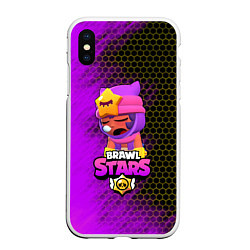 Чехол iPhone XS Max матовый Brawl Stars Sandy, цвет: 3D-белый