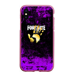 Чехол iPhone XS Max матовый Fortnite, цвет: 3D-малиновый