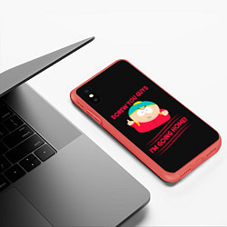 Чехол iPhone XS Max матовый Cartman, цвет: 3D-красный — фото 2