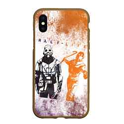 Чехол iPhone XS Max матовый Half life attack, цвет: 3D-коричневый