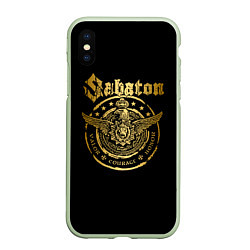 Чехол iPhone XS Max матовый SABATON, цвет: 3D-салатовый