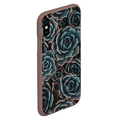 Чехол iPhone XS Max матовый Цветы Розы, цвет: 3D-коричневый — фото 2