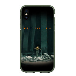 Чехол iPhone XS Max матовый HALF-LIFE, цвет: 3D-темно-зеленый