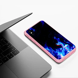 Чехол iPhone XS Max матовый СИНИЙ ОГОНЬ ГЛИТЧ, цвет: 3D-баблгам — фото 2