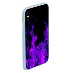 Чехол iPhone XS Max матовый ФИОЛЕТОВЫЙ ОГОНЬ, цвет: 3D-голубой — фото 2