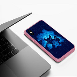 Чехол iPhone XS Max матовый Сквиртл Эша, цвет: 3D-малиновый — фото 2