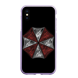 Чехол iPhone XS Max матовый Umbrella Corporation, цвет: 3D-светло-сиреневый