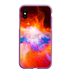 Чехол iPhone XS Max матовый Space, цвет: 3D-фиолетовый