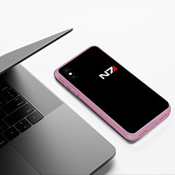 Чехол iPhone XS Max матовый MASS EFFECT N7, цвет: 3D-розовый — фото 2