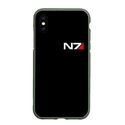 Чехол iPhone XS Max матовый MASS EFFECT N7, цвет: 3D-темно-зеленый