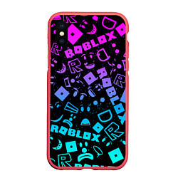 Чехол iPhone XS Max матовый Roblox, цвет: 3D-красный