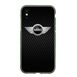 Чехол iPhone XS Max матовый MINI COOPER CARBON, цвет: 3D-темно-зеленый