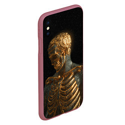 Чехол iPhone XS Max матовый Скелет В Золоте, цвет: 3D-малиновый — фото 2