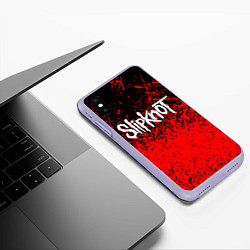 Чехол iPhone XS Max матовый SLIPKNOT, цвет: 3D-светло-сиреневый — фото 2