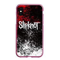 Чехол iPhone XS Max матовый SLIPKNOT, цвет: 3D-малиновый