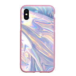 Чехол iPhone XS Max матовый Фольга, цвет: 3D-розовый