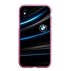 Чехол iPhone XS Max матовый BMW, цвет: 3D-малиновый