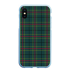 Чехол iPhone XS Max матовый Шотландка, цвет: 3D-голубой