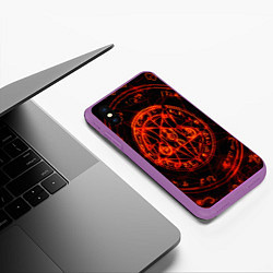 Чехол iPhone XS Max матовый ПЕНТАГРАММА, цвет: 3D-фиолетовый — фото 2