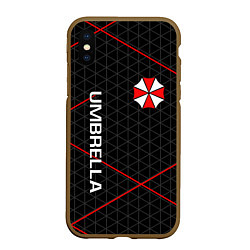 Чехол iPhone XS Max матовый UMBRELLA CORP, цвет: 3D-коричневый