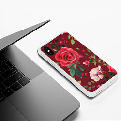 Чехол iPhone XS Max матовый Rose, цвет: 3D-белый — фото 2