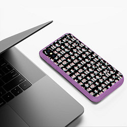 Чехол iPhone XS Max матовый ИЕРОГЛИФЫ ГЛИТЧ, цвет: 3D-фиолетовый — фото 2
