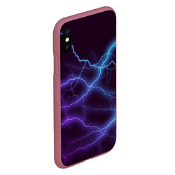 Чехол iPhone XS Max матовый МОЛНИЯ, цвет: 3D-малиновый — фото 2