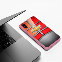 Чехол iPhone XS Max матовый CHEVROLET, цвет: 3D-малиновый — фото 2