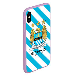 Чехол iPhone XS Max матовый Манчестер Сити, цвет: 3D-сиреневый — фото 2