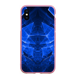 Чехол iPhone XS Max матовый СИНЯЯ БРОНЯ, цвет: 3D-розовый