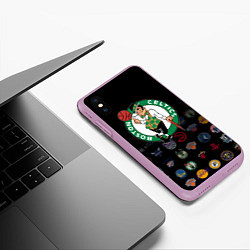 Чехол iPhone XS Max матовый Boston Celtics 1, цвет: 3D-сиреневый — фото 2