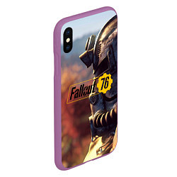 Чехол iPhone XS Max матовый FALLOUT76, цвет: 3D-фиолетовый — фото 2