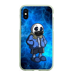 Чехол iPhone XS Max матовый Undertale, цвет: 3D-салатовый