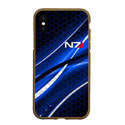 Чехол iPhone XS Max матовый MASS EFFECT N7, цвет: 3D-коричневый