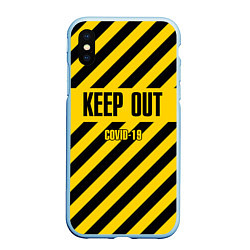Чехол iPhone XS Max матовый Keep out, цвет: 3D-голубой