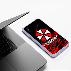 Чехол iPhone XS Max матовый Umbrella Corporation, цвет: 3D-светло-сиреневый — фото 2