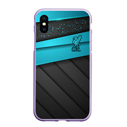 Чехол iPhone XS Max матовый Liverpool FC, цвет: 3D-светло-сиреневый